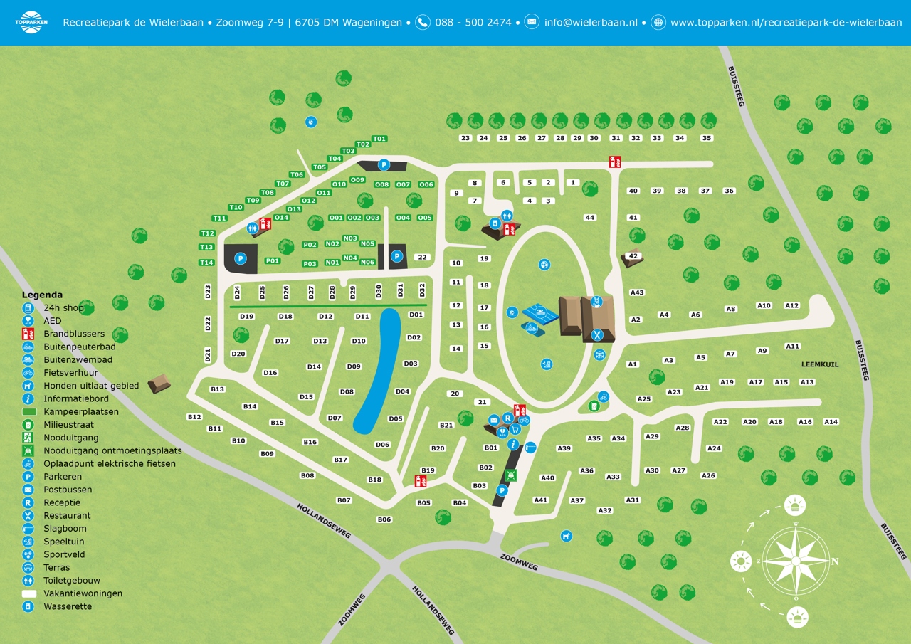 Parkplattegrond van Recreatiepark de Wielerbaan